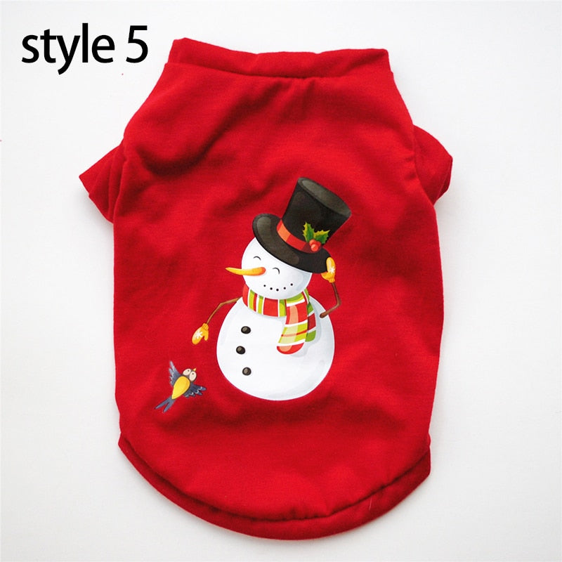 Christmas Cotton Pet Clothing Dog Clothes For Small Medium Dogs Vest Shirt New Year Puppy Dog Costume Chihuahua Pet Vest Shirt