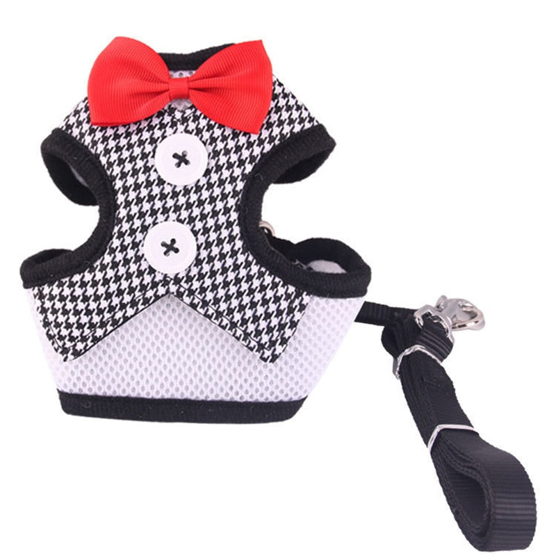 Elegant Bow Dog Collars Necktie Traction Rope Christmas Pet Harness for Small Medium Dogs Cat Chest Strap Dog Accessories