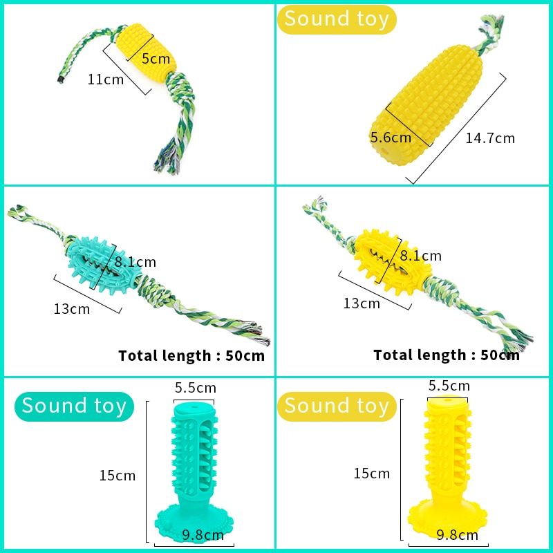 HOOPET  Pet Dog Toys Dog Molar Stick Toy Funny Interactive Dog Chew Toy For Dog Tooth Clean Corn Molar Stick Pet Dog Teeth Brush