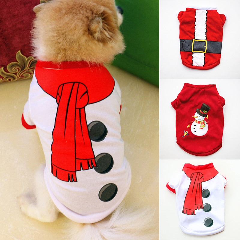 Christmas Cotton Pet Clothing Dog Clothes For Small Medium Dogs Vest Shirt New Year Puppy Dog Costume Chihuahua Pet Vest Shirt