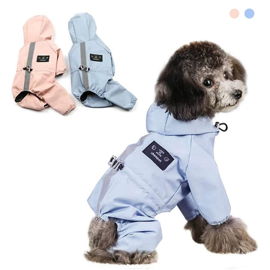 Dog Cat Clothes Waterproof Fashion Dog Jacket For Small Large Dog Bulldog Chihuahua Raincoat Reflective Adjustable Pet Jumpsuit
