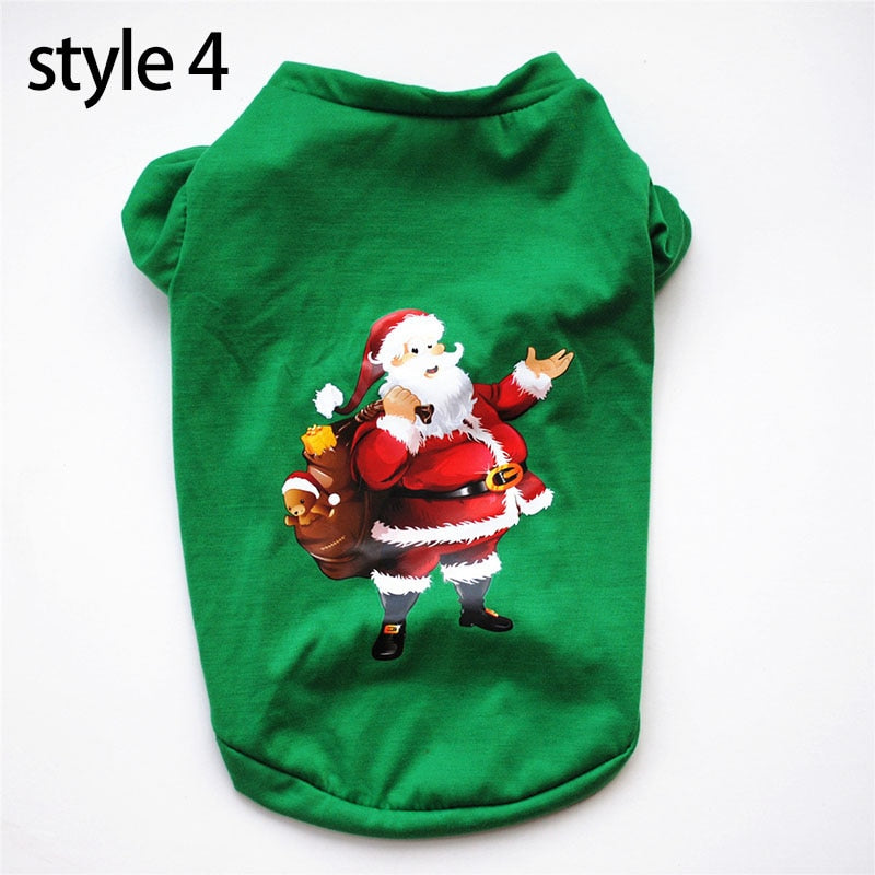 Christmas Cotton Pet Clothing Dog Clothes For Small Medium Dogs Vest Shirt New Year Puppy Dog Costume Chihuahua Pet Vest Shirt