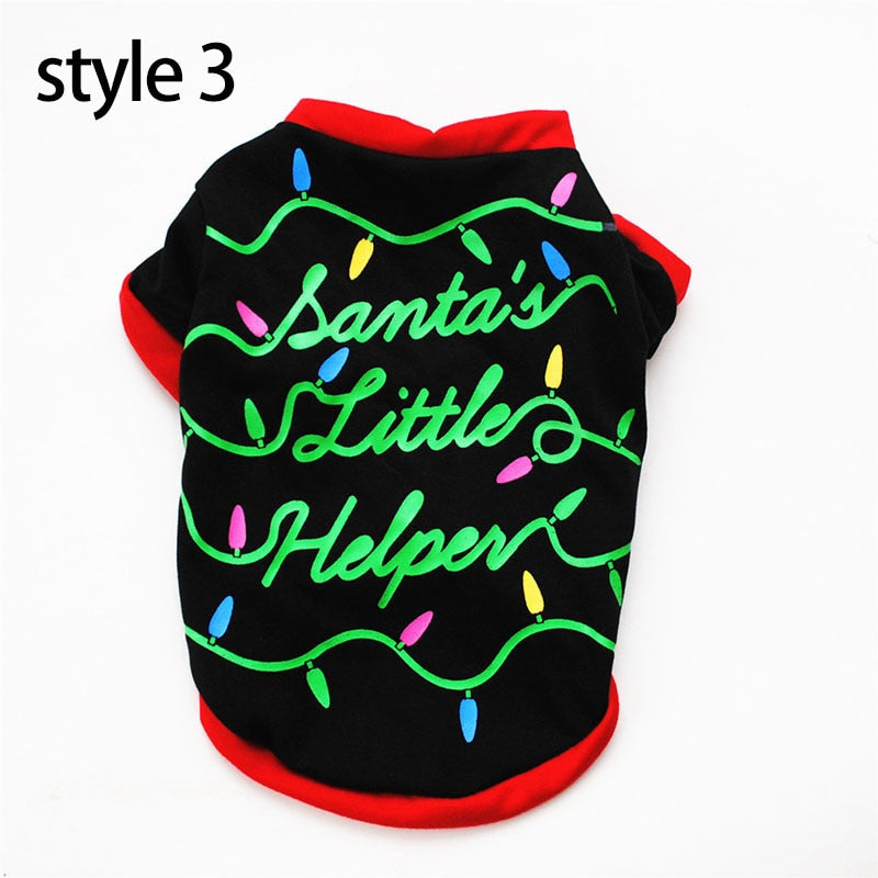 Christmas Cotton Pet Clothing Dog Clothes For Small Medium Dogs Vest Shirt New Year Puppy Dog Costume Chihuahua Pet Vest Shirt