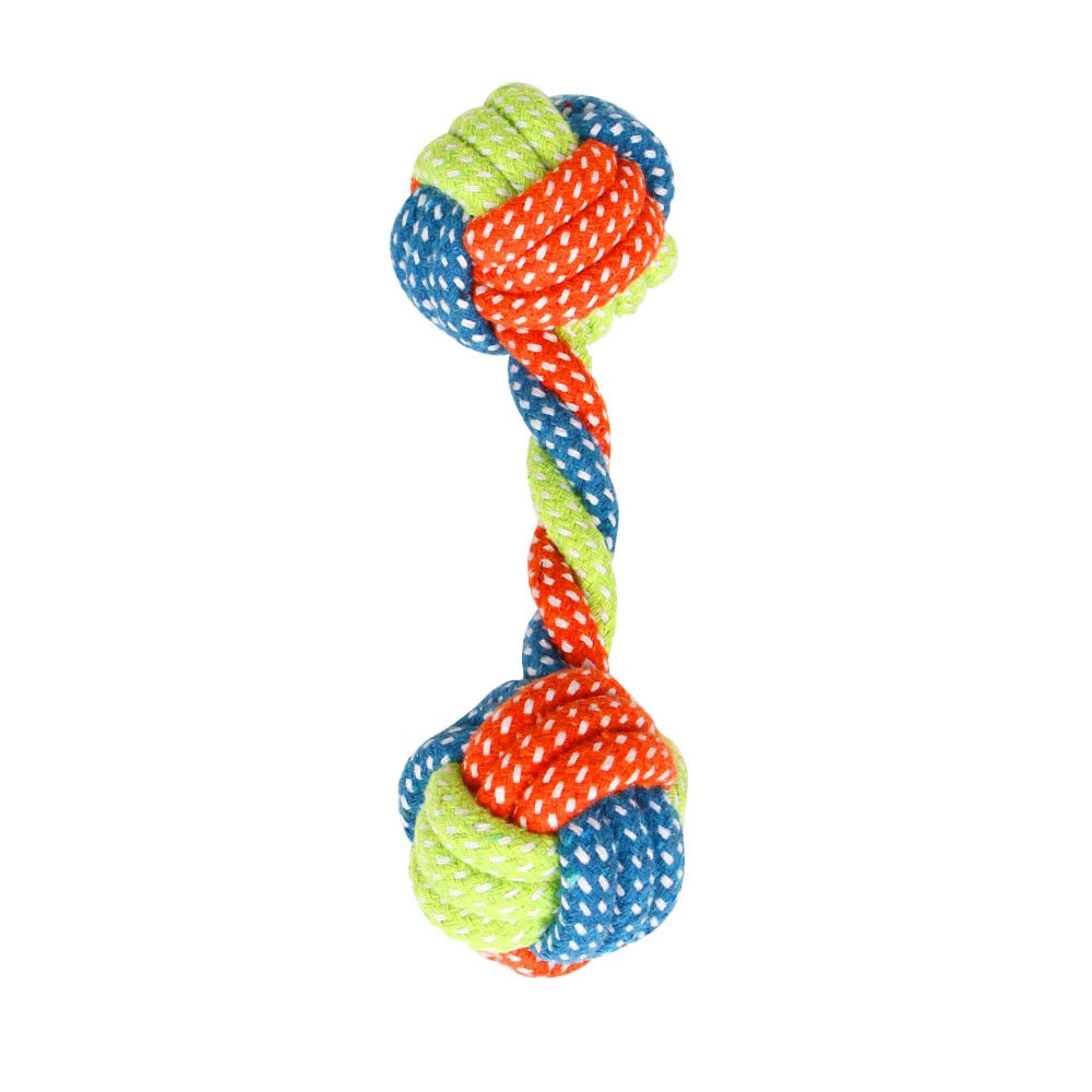 1pc Pet Dog Toy Rope Double Knot Cotton Braided Dog Rope Toy Puppy Chew Toy Cleaning Tooth Toys For dogs pet supplies petshop