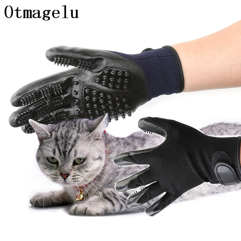 1 Pair Silicone Pet Grooming Glove Dog Cat Hair Cleaning Brush Shower Comb Dog Bath Deshedding Pet Massage Glove Dog Accessories