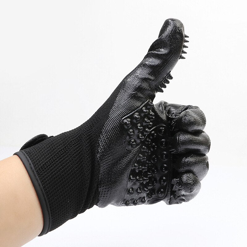 1 Pair Silicone Pet Grooming Glove Dog Cat Hair Cleaning Brush Shower Comb Dog Bath Deshedding Pet Massage Glove Dog Accessories