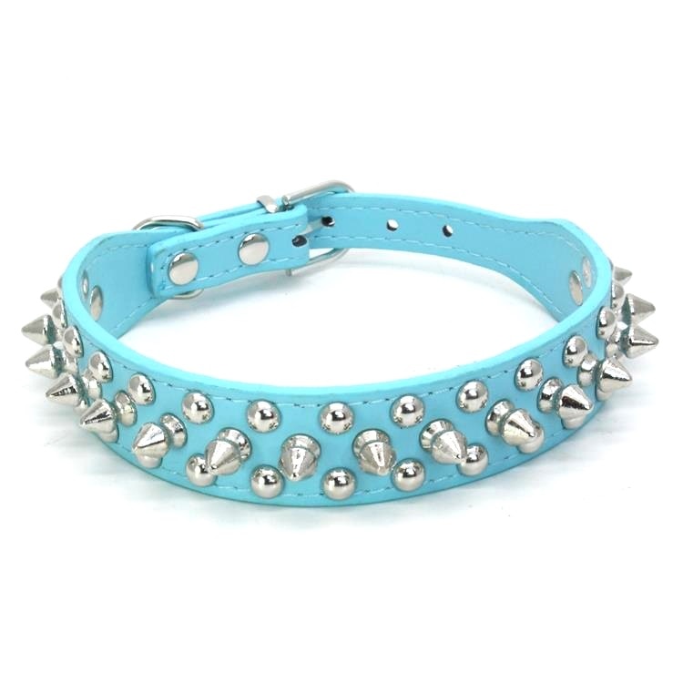 Adjustable Leather Pet Dog collar Neck Strap Supplies PU Leather Punk Rivet Spiked Dog Collar Pet Collars For Small Dog Cat