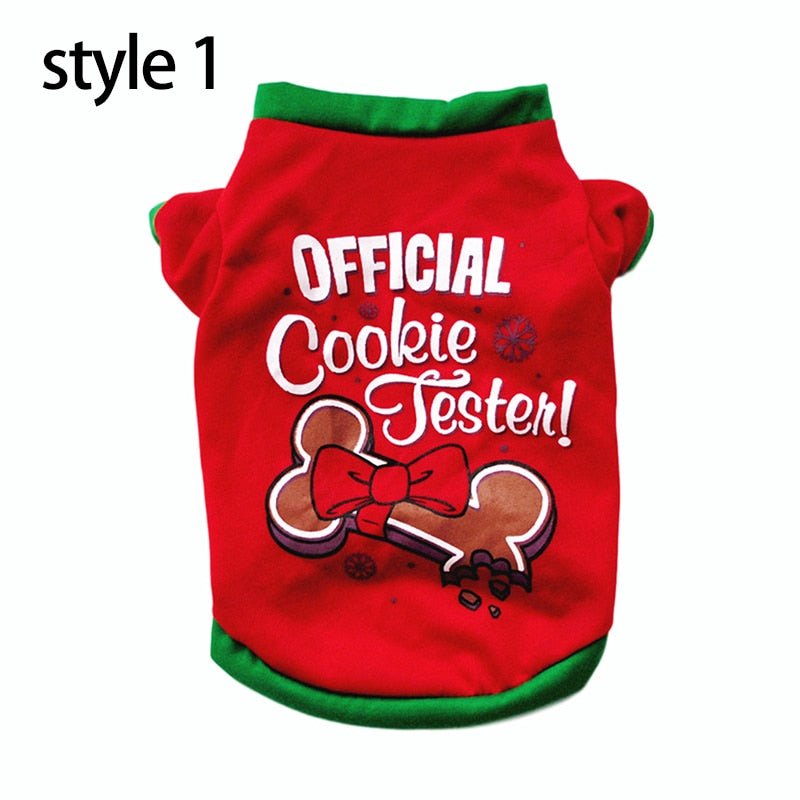 Christmas Cotton Pet Clothing Dog Clothes For Small Medium Dogs Vest Shirt New Year Puppy Dog Costume Chihuahua Pet Vest Shirt