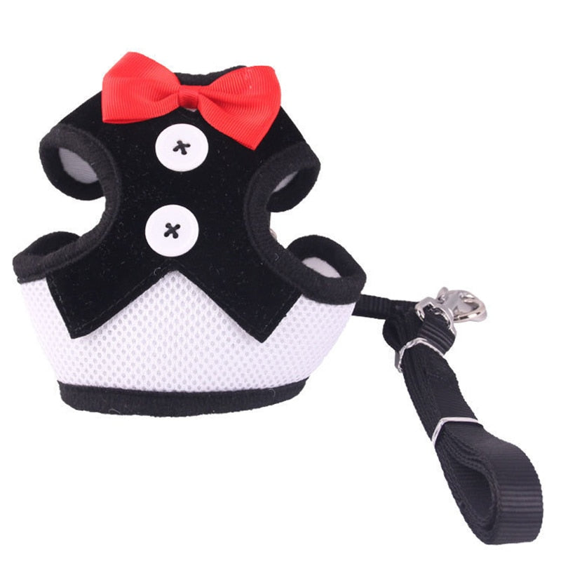 Elegant Bow Dog Collars Necktie Traction Rope Christmas Pet Harness for Small Medium Dogs Cat Chest Strap Dog Accessories