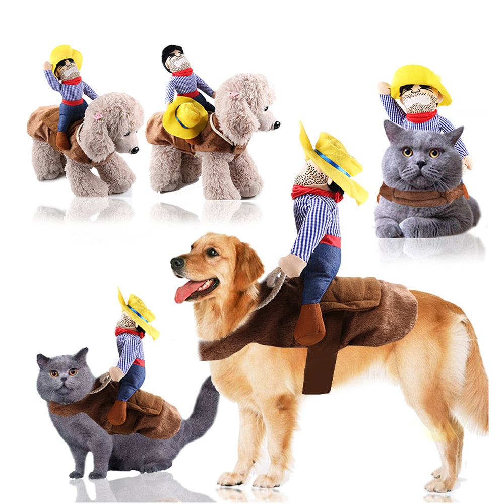 Funny Novelty Halloween Dog Costumes Pet Clothes Cowboy Dressing Up Jacket Coats French Bulldog Chihuahua Party Dogs Clothing