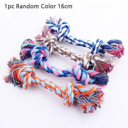 1pc Pet Dog Toy Rope Double Knot Cotton Braided Dog Rope Toy Puppy Chew Toy Cleaning Tooth Toys For dogs pet supplies petshop