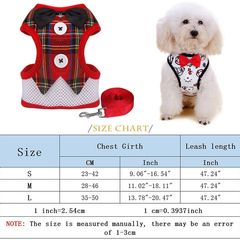 Elegant Bow Dog Collars Necktie Traction Rope Christmas Pet Harness for Small Medium Dogs Cat Chest Strap Dog Accessories
